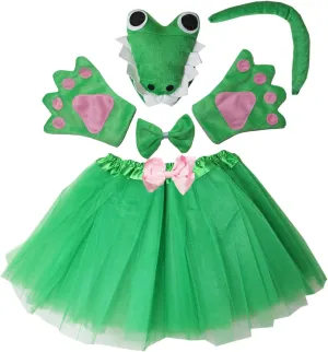 Kirei Sui Kids Animal Costume Green Crocodile Tutu Ear Headband Bow Tie Tail Paws