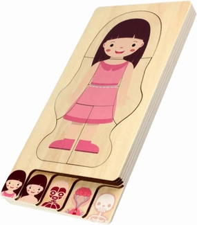 Kisangel Interactive Wooden Puzzle Toy Teach Boys and Girls Human Body Structure Fun