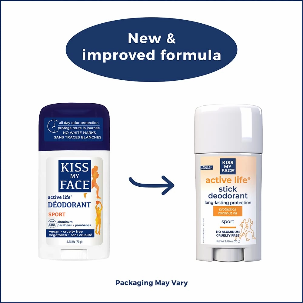 Kiss My Face Active Life Natural Deodorant, Sport, 2.48 oz Stick (Pack of 36) (Model: 028367839415)