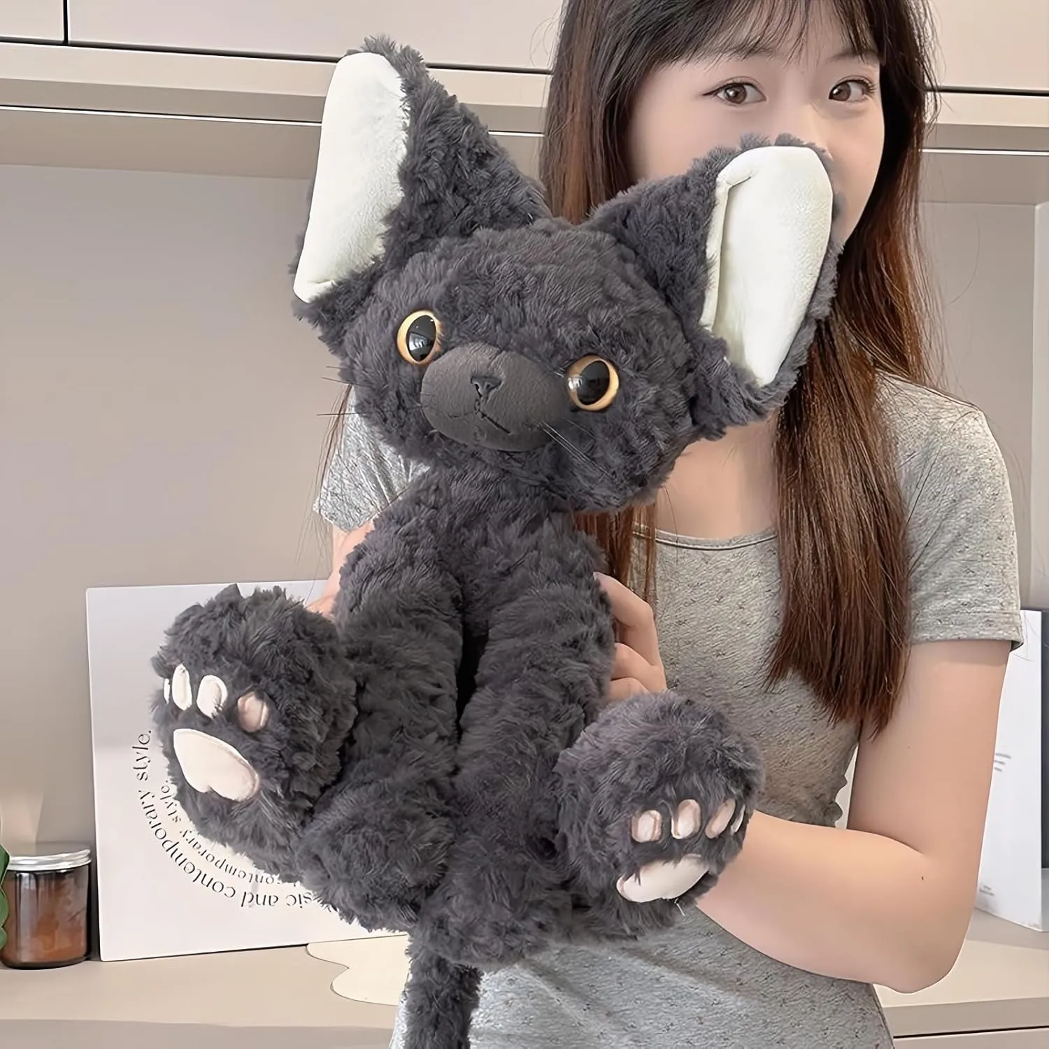 Kitten Plush Toy, Premium Cat Stuffed Animal ，Black Cat Plush,Stuffed Animal，Soft and Comfortable Occasions Great Gift for Kids, Lovers, Friends (Black Cat)