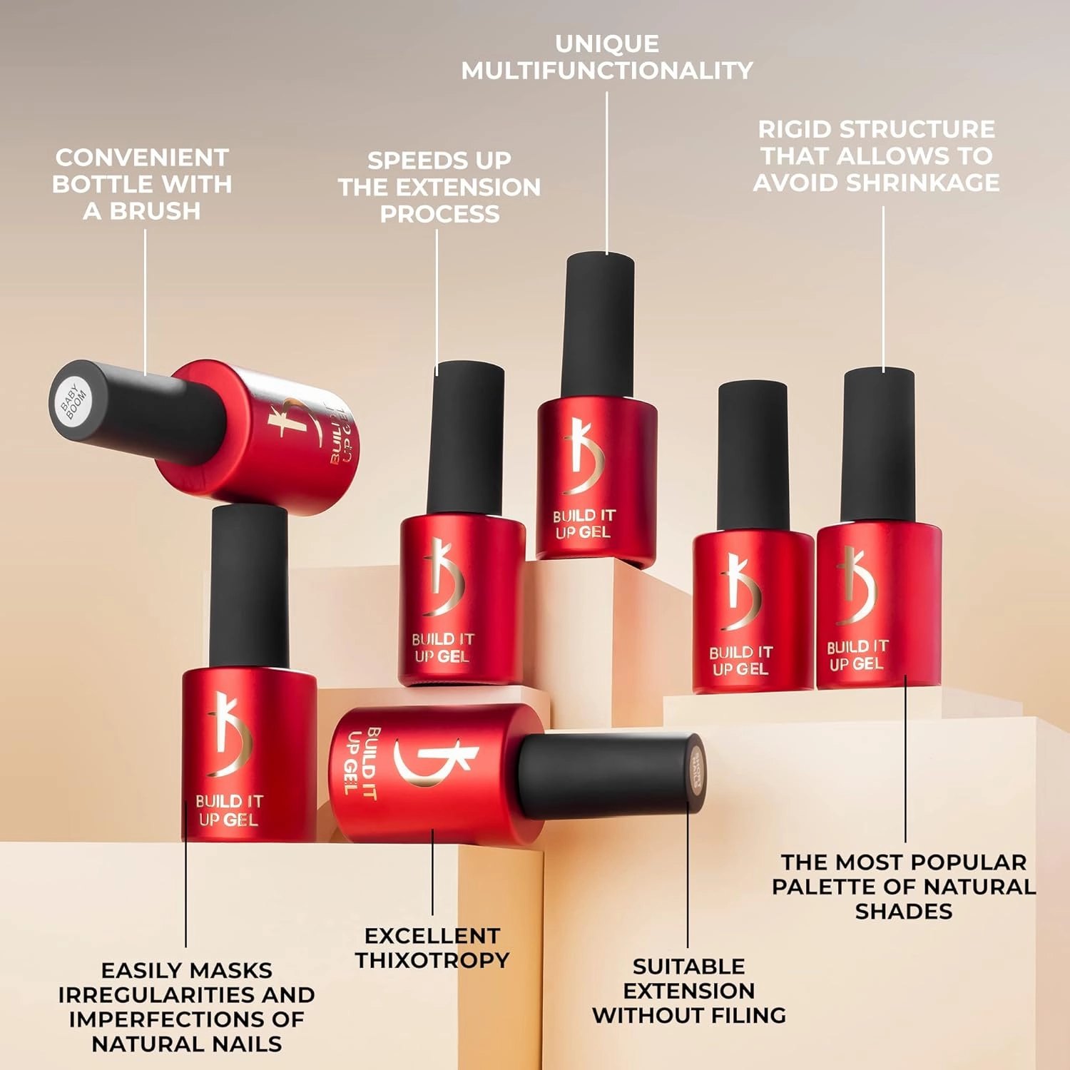 Kodi Professional Build It Up Nail Builder Gel for UV and LED Lamp - Extensions Base Bond - 15ml (Milky Rose)