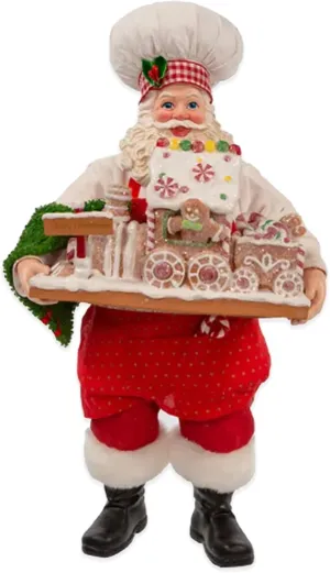 Kurt Adler 11-Inch Fabriché Santa with Gingerbread Train