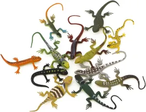 Kvvdi 12pcs 5 Inch Colorful Fake Plastic Lizard Toys Action Figure Reptile Toy Lizards Realistic Favors
