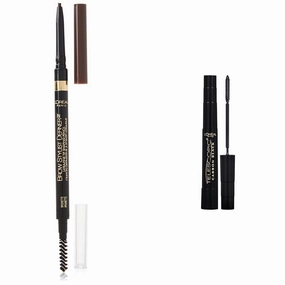 L'Oreal Paris Makeup Brow Stylist Definer Ultra-Fine Mechanical Pencil 0.003 Ounce and Telescopic Original Lengthening Mascara 0.27 Fl Oz