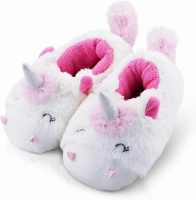 LA PLAGE Girls Unicorn Slippers for Toddler Kid Comfortable Wave-like Cozy Soft House Slippers for Toddler Girl