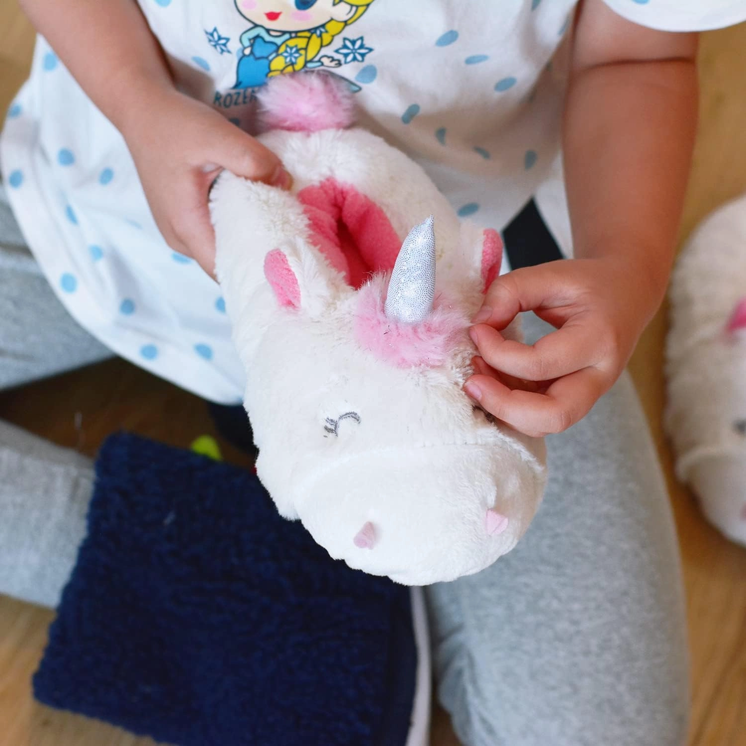 LA PLAGE Girls Unicorn Slippers for Toddler Kid Comfortable Wave-like Cozy Soft House Slippers for Toddler Girl