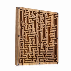 Labyrinth Coordination Montessori Busy Toddler Game Maze for Kids - Activity Board Puzzle Brain Teasers Logic Game Educational Wooden Maze for Children - 11x11x0.8 inches