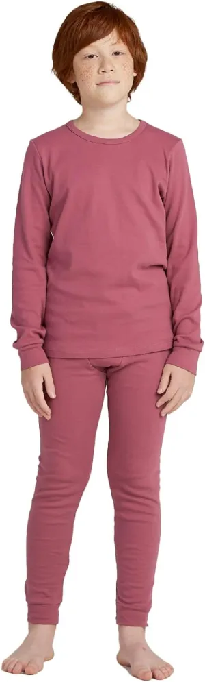 LAPASA Kids Thermal Underwear Set 100% Cotton Soft Long Johns Base Layer Boy & Girl Top & Bottom Winter B10/G09