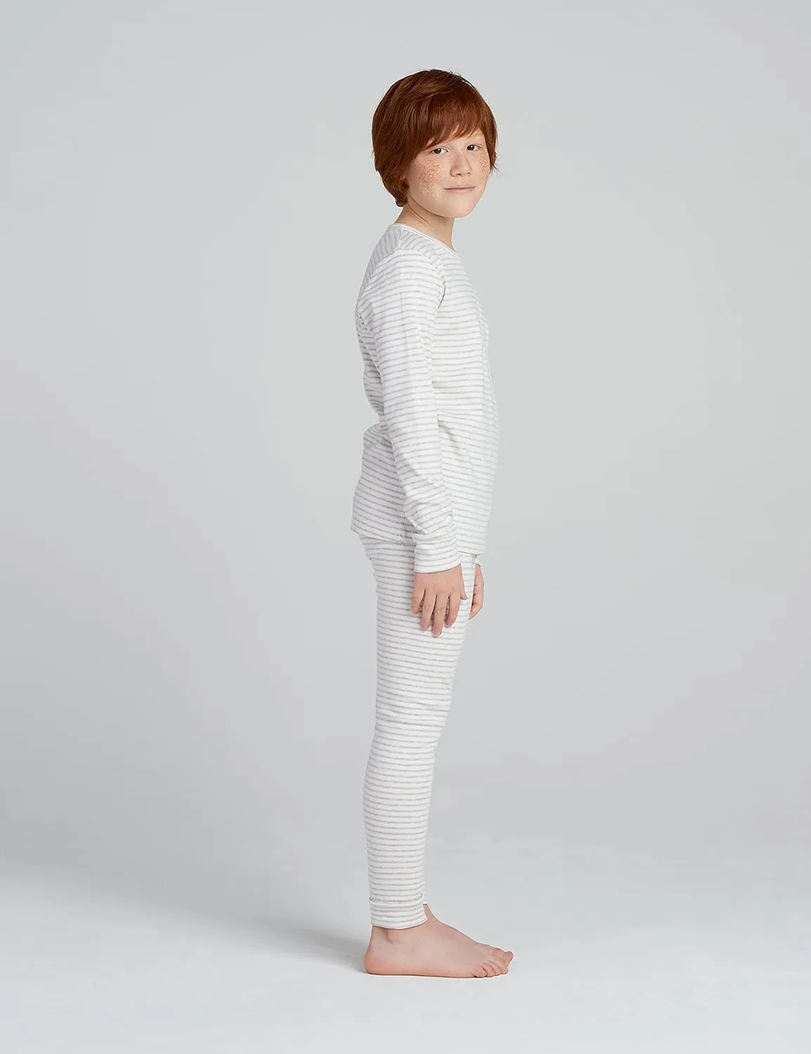 LAPASA Kids Thermal Underwear Set 100% Cotton Soft Long Johns Base Layer Boy & Girl Top & Bottom Winter B10/G09