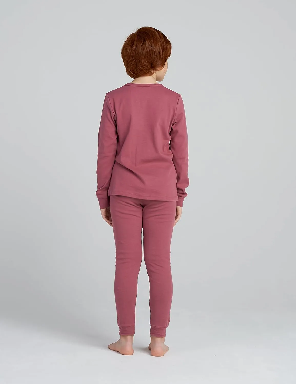 LAPASA Kids Thermal Underwear Set 100% Cotton Soft Long Johns Base Layer Boy & Girl Top & Bottom Winter B10/G09