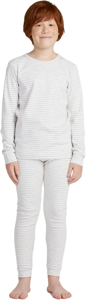LAPASA Kids Thermal Underwear Set 100% Cotton Soft Long Johns Base Layer Boy & Girl Top & Bottom Winter B10/G09