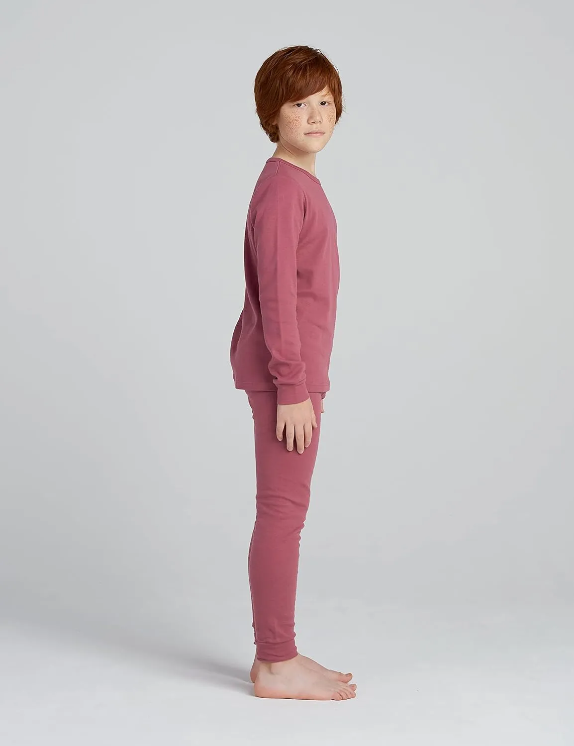LAPASA Kids Thermal Underwear Set 100% Cotton Soft Long Johns Base Layer Boy & Girl Top & Bottom Winter B10/G09