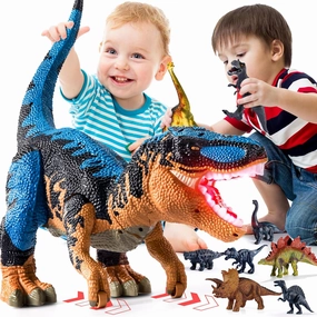 Large Dinosaur Toys for Kids 3-5, Big Dinosaur Tyrannosaurus rex Figure Toy with 10  Dinosaurs Belly Storage, Gliding Wheels, Lights Sounds & Mist Spray – T-Rex That eats Toy for Boys Gift