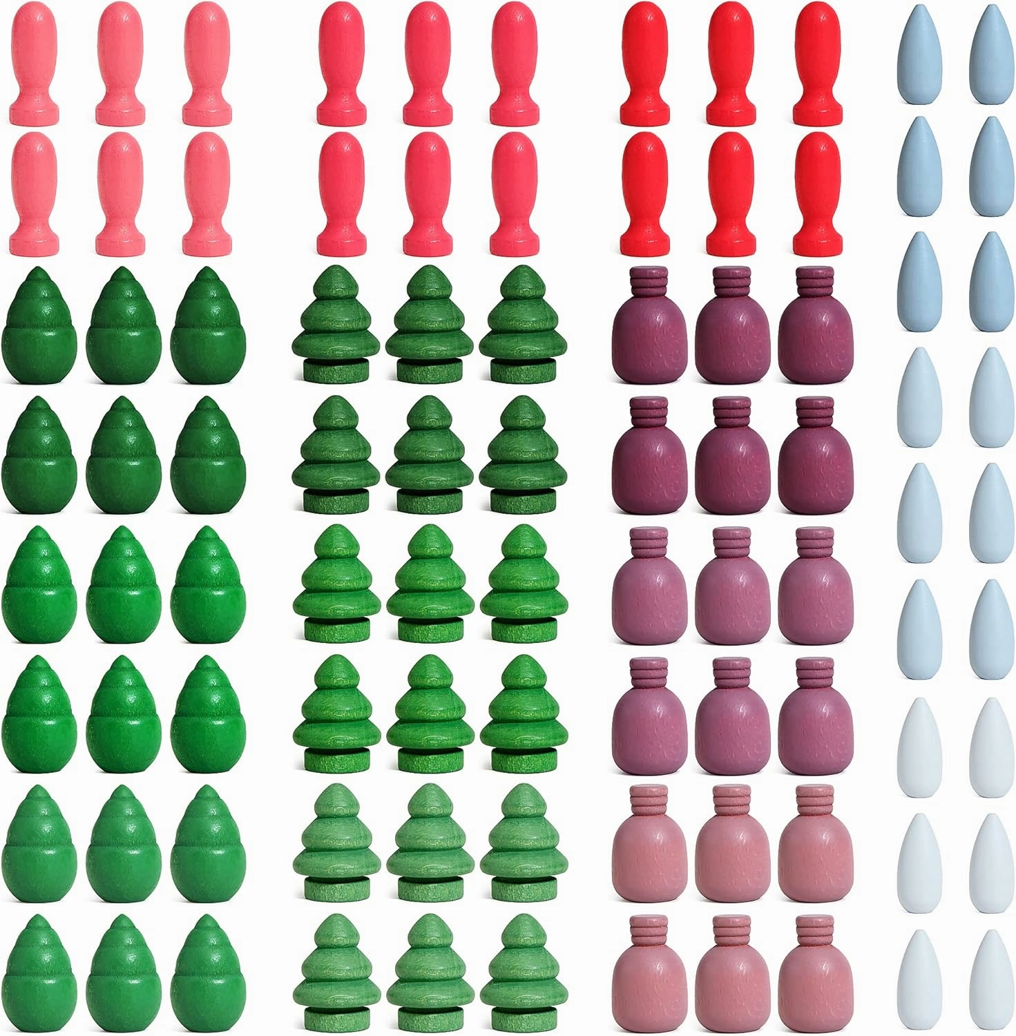 Large Set Full Rainbow Color Style Wooden Loose Parts Sensory Play Toys, Rainbow Mandala Loose Parts 5 Shapes, 15 Colors, Rainbow Stacker Nesting Toys Parts (90PCS New Shapes)