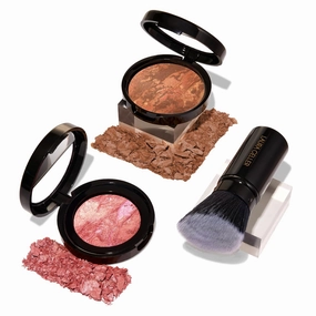 LAURA GELLER NEW YORK 40  Club Blush-n-Balance 3pc Kit: Baked Balance-N-Brighten Color Correcting Foundation, Deep   Retractable Kabuki Brush   Baked Blush-N-Brighten, Tropic Hues
