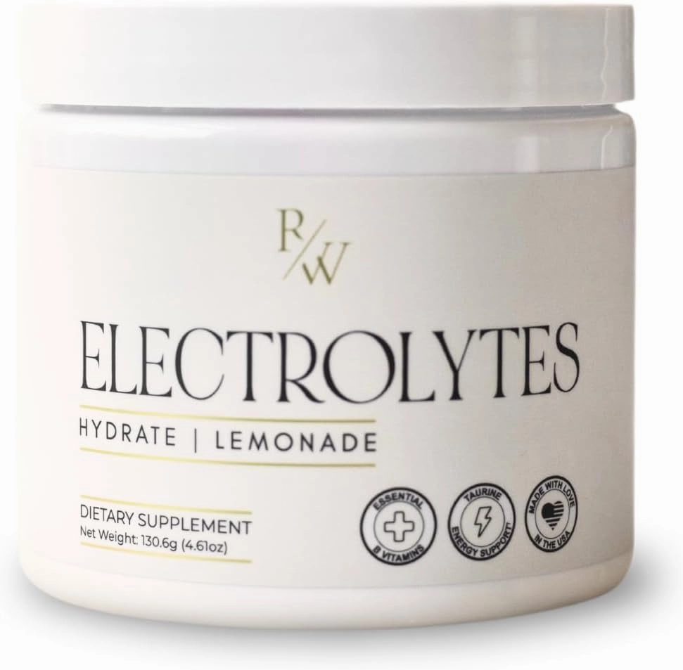 Lemonade Hydration Electrolyte Drink Mix Powder   B Vitamins | Replenishes Essential Minerals, 20 Scoops, 4.6 oz