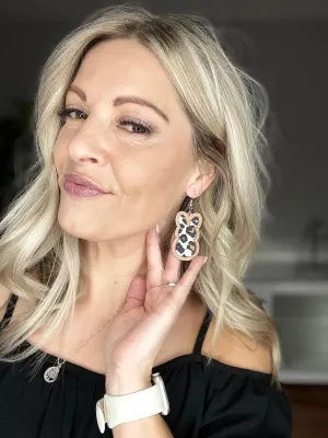 Leopard Easter Bunny Dangle Earring