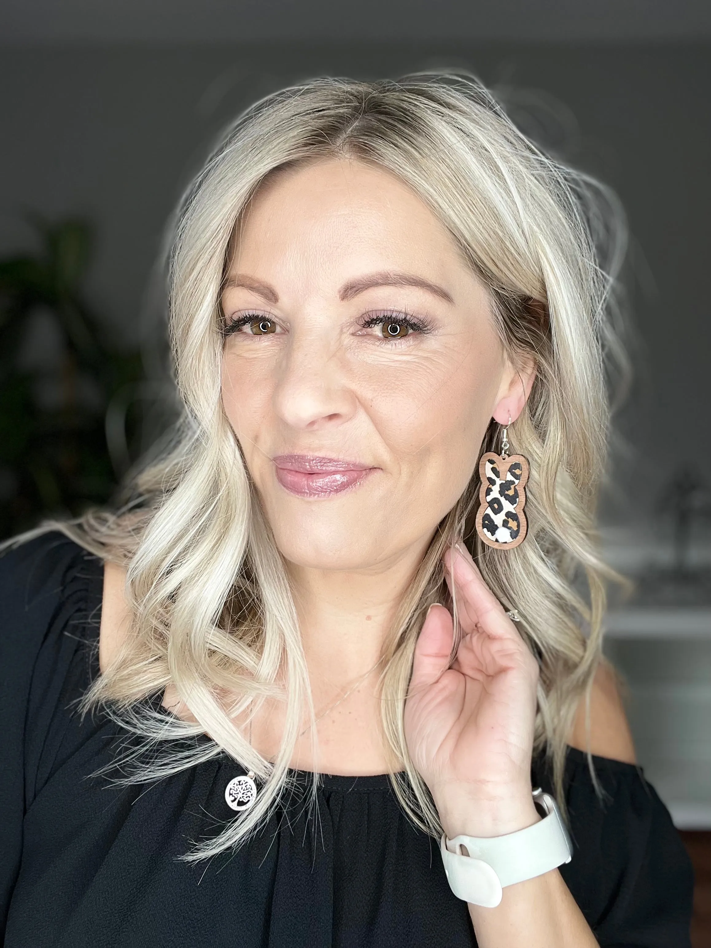 Leopard Easter Bunny Dangle Earring