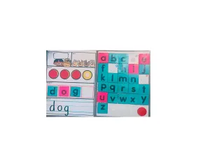 Letter Tile Board Literacy Word Work Mat Letter Blending Board Science of Reading Letter Tile Kit for Phonics