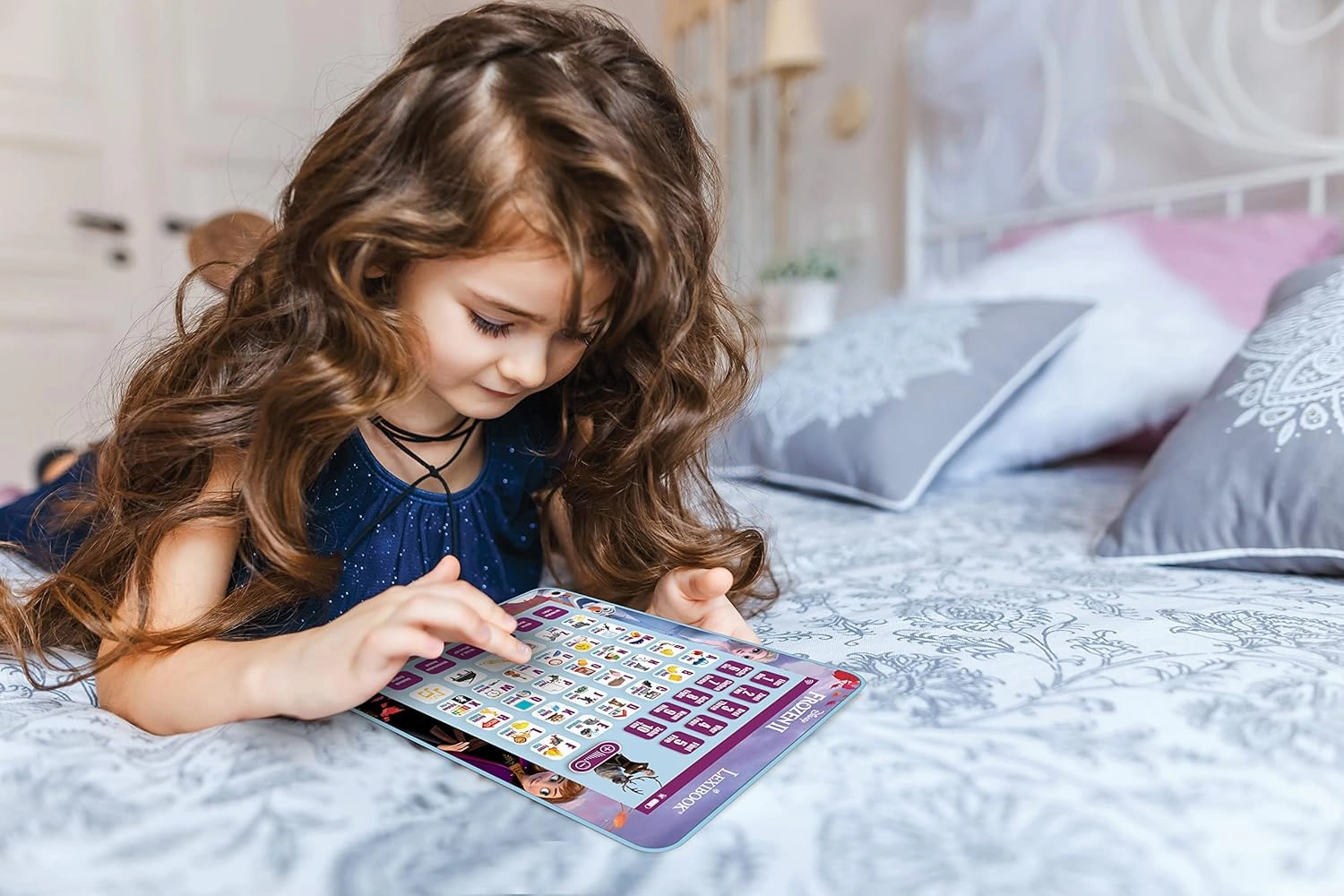 LEXiBOOK JCPAD002FZi3 Frozen Educational Bilingual Interactive Learning Tablet, English/German Languages