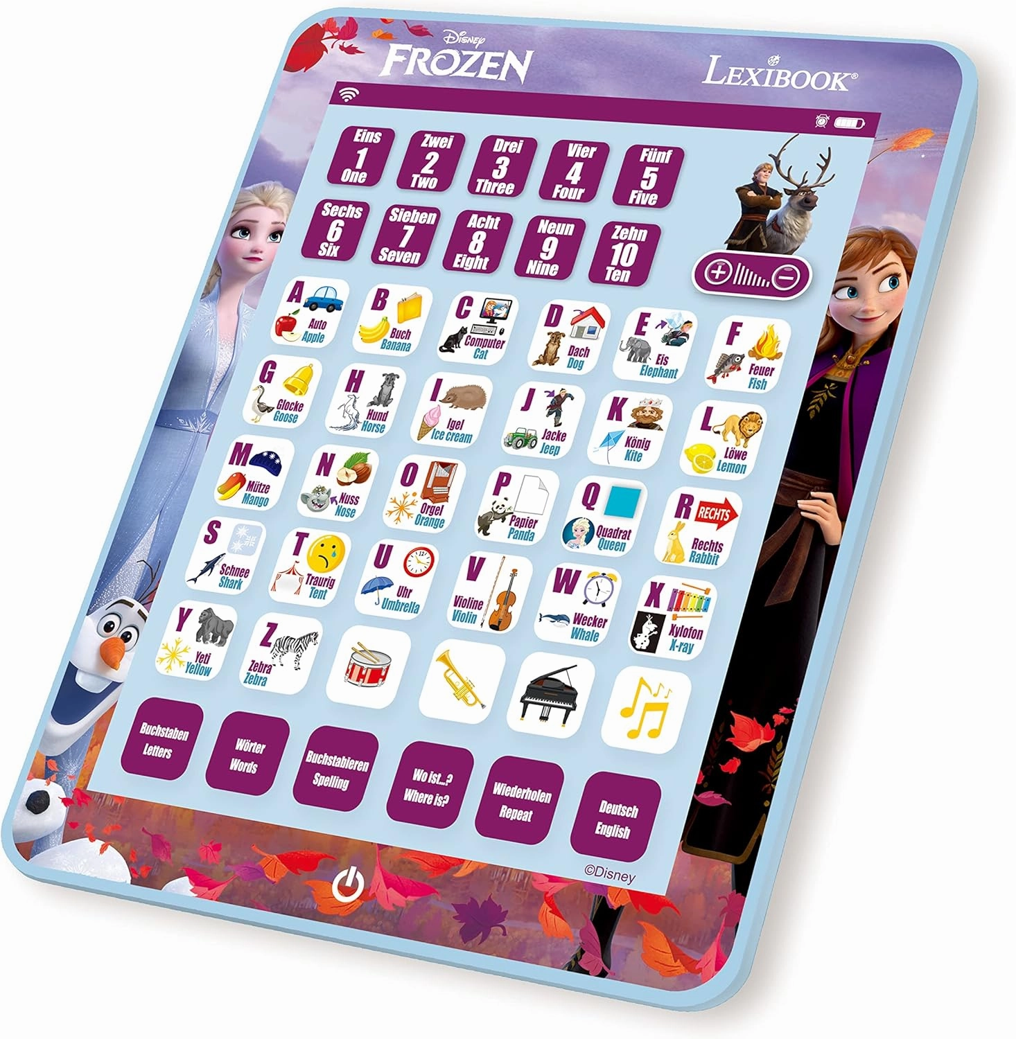 LEXiBOOK JCPAD002FZi3 Frozen Educational Bilingual Interactive Learning Tablet, English/German Languages