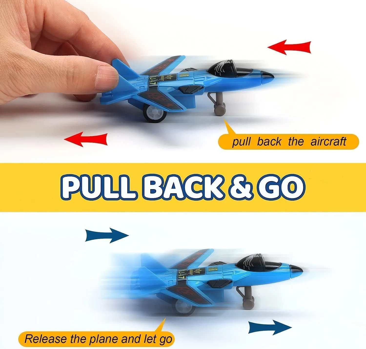 Liberty Imports Pull Back Airplanes Toys Vehicle Playset, Variety Pack of Helicopters, Stealth Bombers, Fighter Jets, Aircraft, Planes for Kids Toddlers Party Favors (24 Pack)
