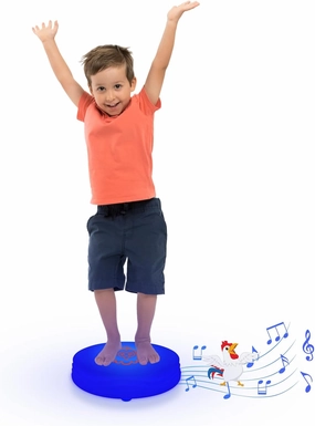 Light Up Music Floor Games, Touch Sensitive Floor Tiles Toddler Toy, Interactive Games for Kids, Musical Toys with Animal Sounds - Blue (Chicken)
