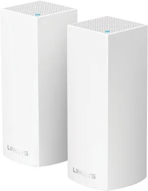 Linksys Velop Tri-Band AC4400 Whole Home WiFi Mesh System- 2-Pack (Coverage up to 4000 sq. ft) (Renewed)