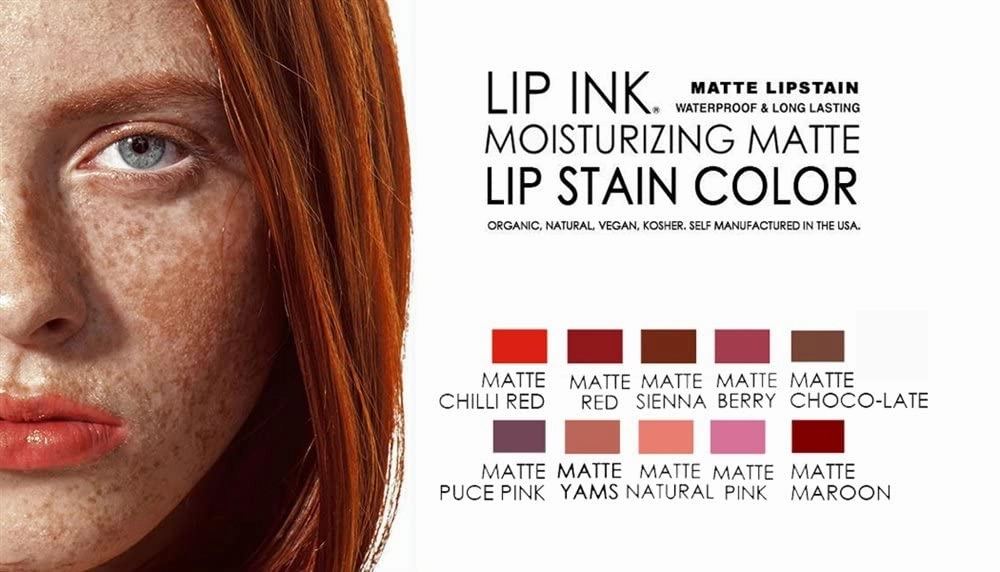 LIP INK Vegan Waterproof Tinted Matte Moisturizing Lip Stain (Puce Pink)