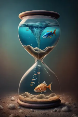 Little Fish in The Hourglass - 1000 Pieces High Difficulty Wooden Jigsaw Puzzle - Family Entertainment Leisure Fun Interactive, Relaxing Holiday Puzzles & Modern Summer Home Decor