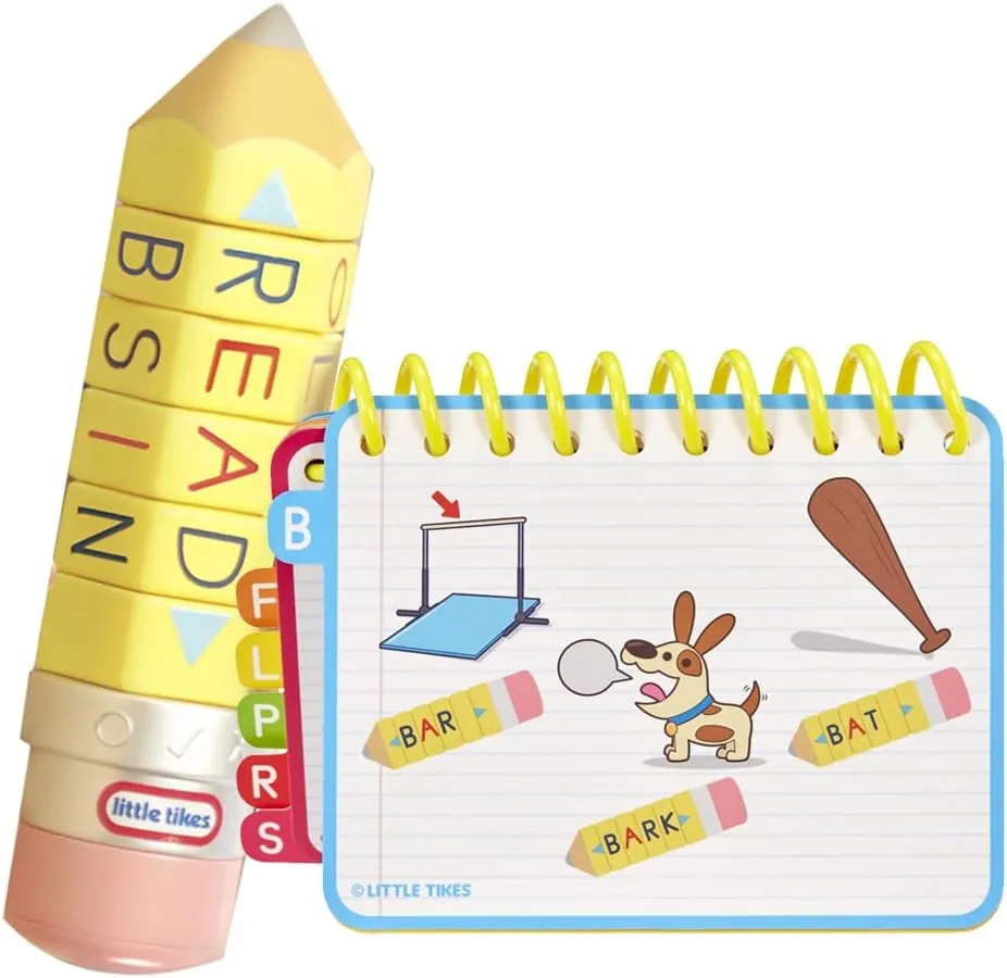 Little Tikes® Learn & Play™ 100 Words Spell & Spin Pencil, Letters, Spelling, Vocabulary, Phonetics, Alphabet, Sounds, Learning, Gift & Toy for Girls Boys Ages 3, 4, 5 Years Old