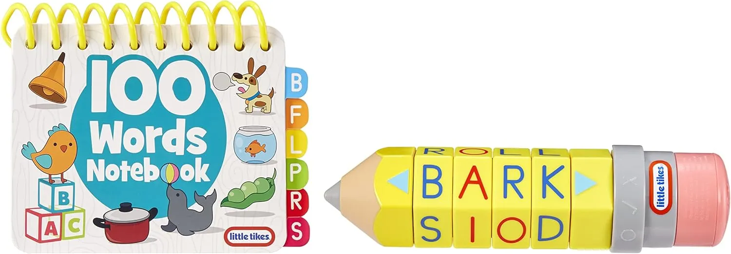Little Tikes Old School 100 Words Spell & Spin Pencil, Letters, Spelling, Vocabulary, Phonetics, Alphabet, Sounds, Retro, Throwback, Preschool Educational, Learning, Gift and Toy