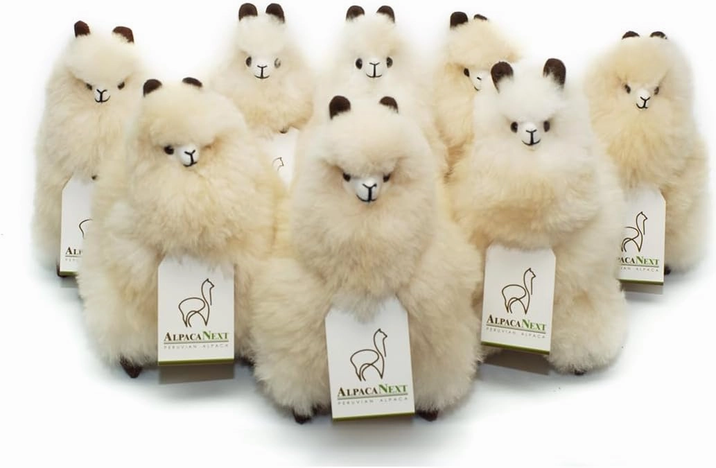 Llama Stuffed Animal – 9 inch. Cute, Soft and Cuddly Alpaca Plush Toy Handcrafted on Real Alpaka Natural Fur (9 inches, Beige)