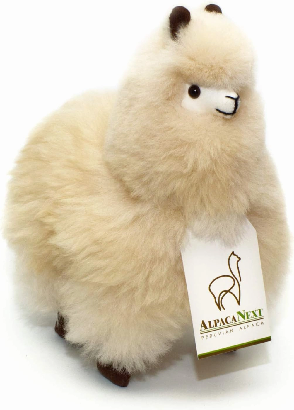 Llama Stuffed Animal – 9 inch. Cute, Soft and Cuddly Alpaca Plush Toy Handcrafted on Real Alpaka Natural Fur (9 inches, Beige)