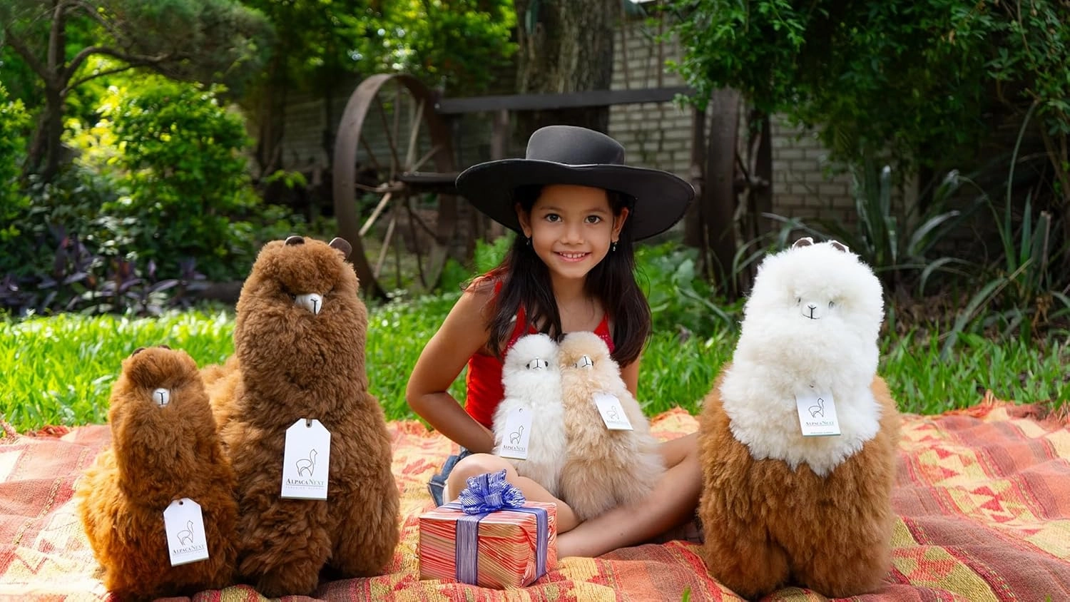 Llama Stuffed Animal – 9 inch. Cute, Soft and Cuddly Alpaca Plush Toy Handcrafted on Real Alpaka Natural Fur (9 inches, Beige)