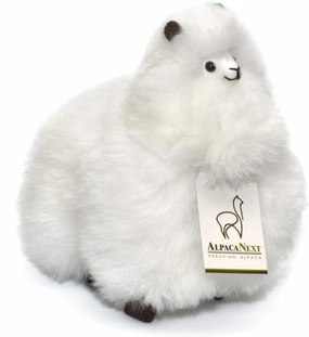 Llama Stuffed Animal – 9 inch. Cute, Soft and Cuddly Alpaca Plush Toy Handcrafted on Real Alpaka Natural Fur (9 inches, White)