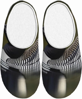 Loon Nature Bird print Winter Home Warm Slippers, Plush Soft Bottom Slippers, Womens Indoor Scuff Slippers