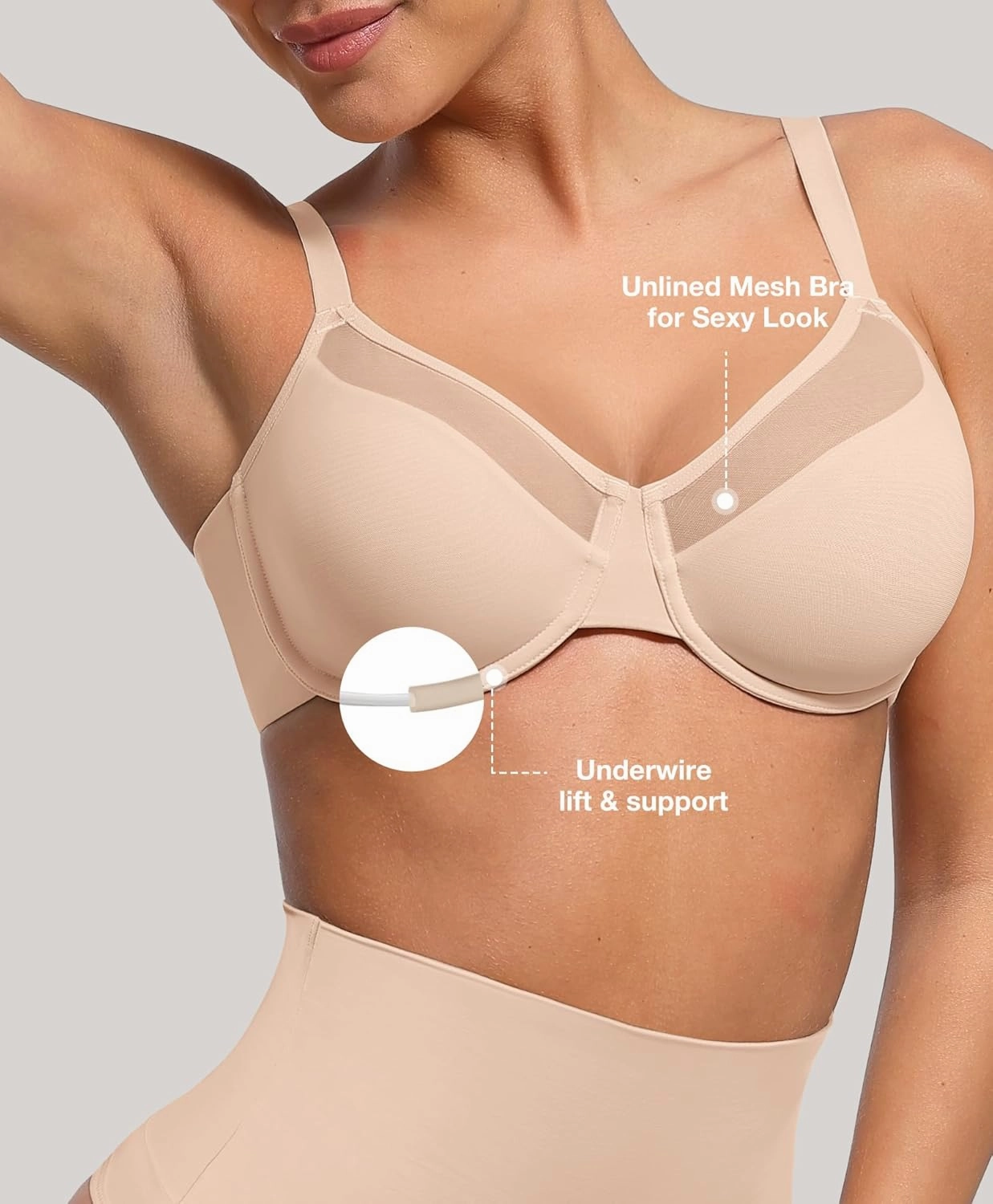 Lover-Beauty Minimizer Bras for Women Full Coverage Unlined Underwire Bras Plus Size Lifting Bra for Heavy Breast