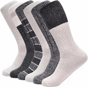 Lucky Brand Women's 6-Pack Exceptionally Soft Boot Style Socks, Dark Grey/Beige/Multi, Size 5-10, Calf-Length, Waffle Knit, Ribbed Cuff