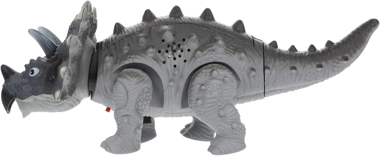 Luminous Electric Dinosaur for Walking Roaring Mechanical Triceratops Interactive Plaything Present for Boys and No Batteries Included Random Color