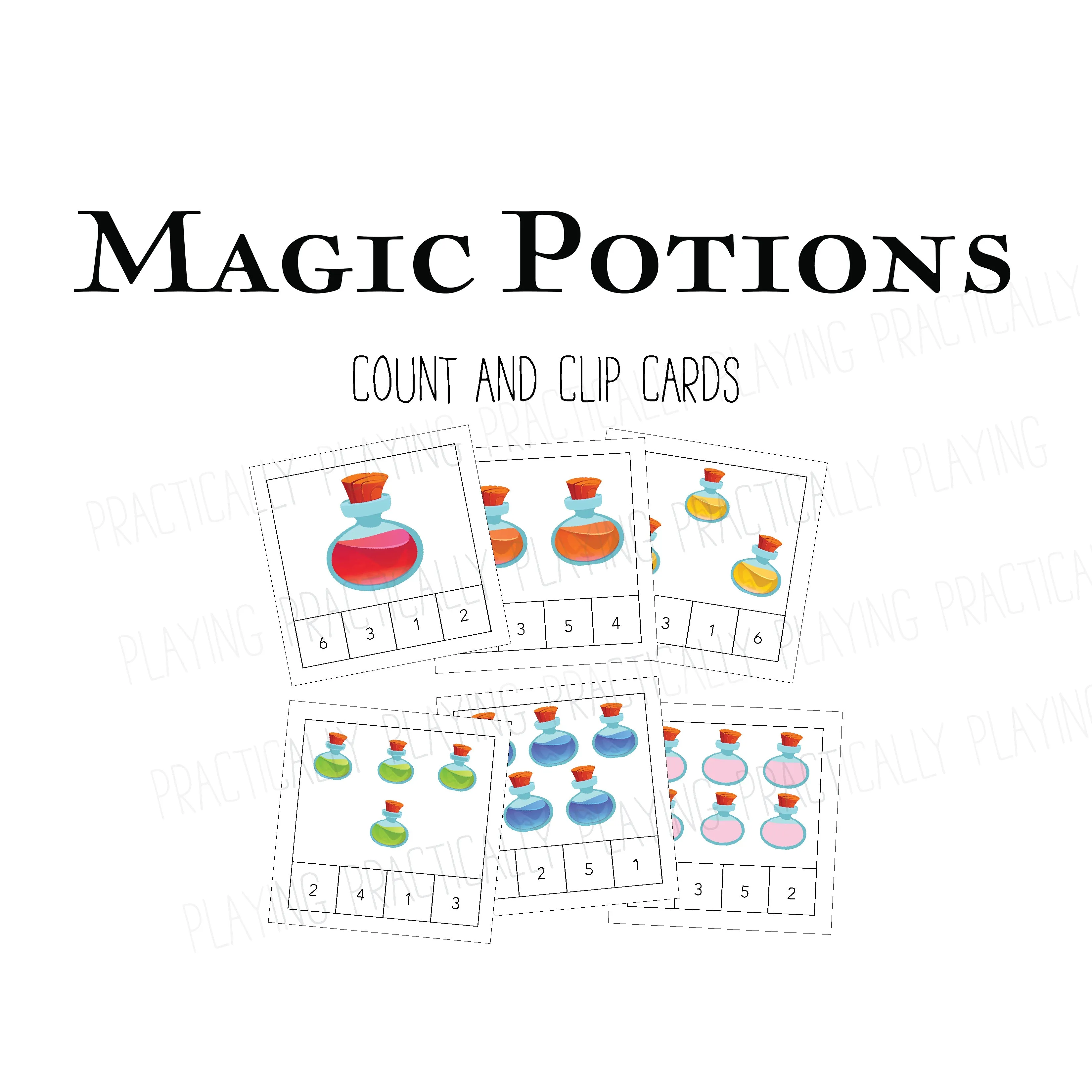 Magic Potions Puzzle and Math Pack: Printable Inserts, Dominos, Puzzles, Loose Parts and More