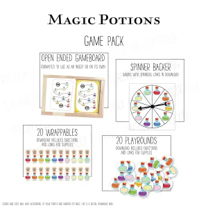 Magic Potions Puzzle and Math Pack: Printable Inserts, Dominos, Puzzles, Loose Parts and More