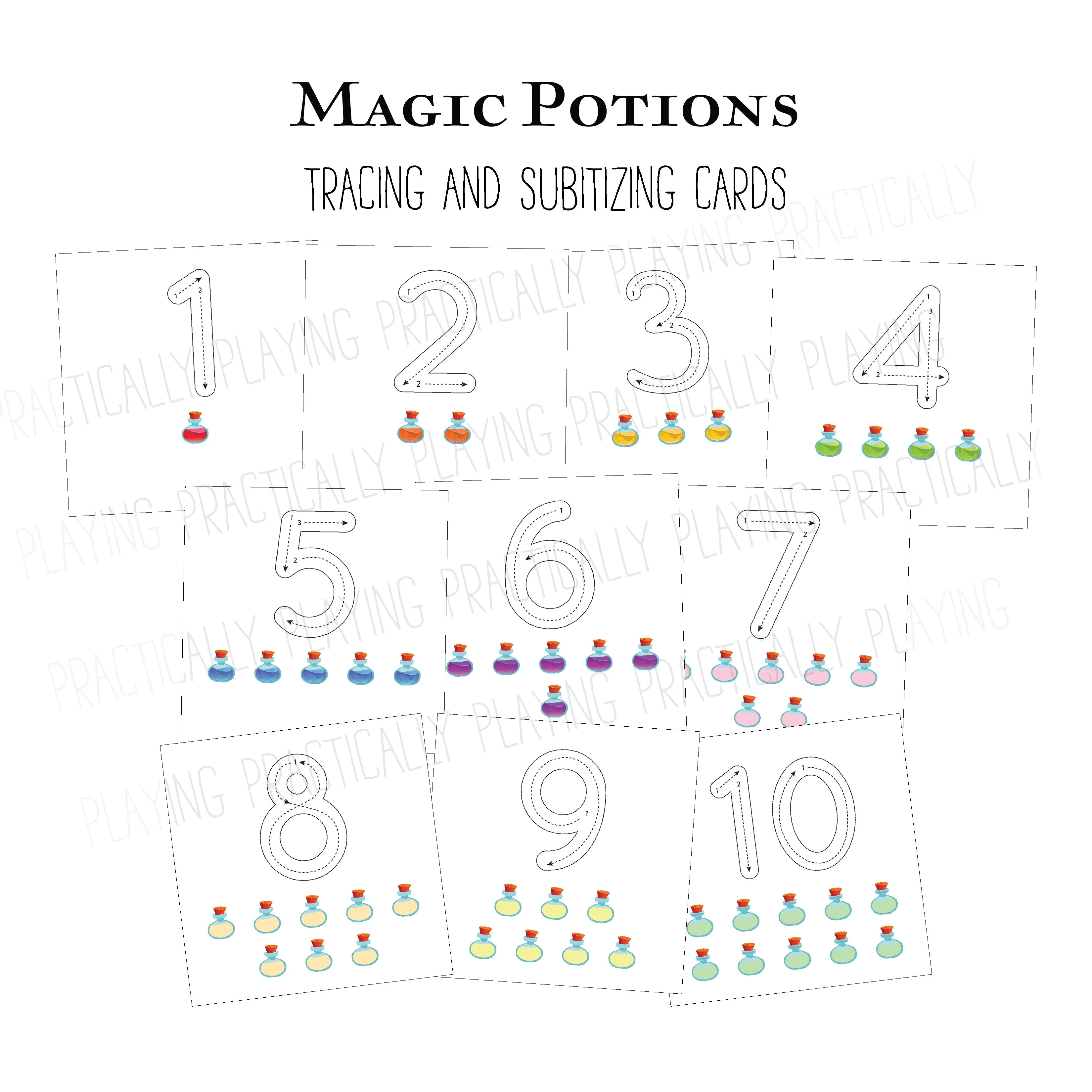 Magic Potions Puzzle and Math Pack: Printable Inserts, Dominos, Puzzles, Loose Parts and More
