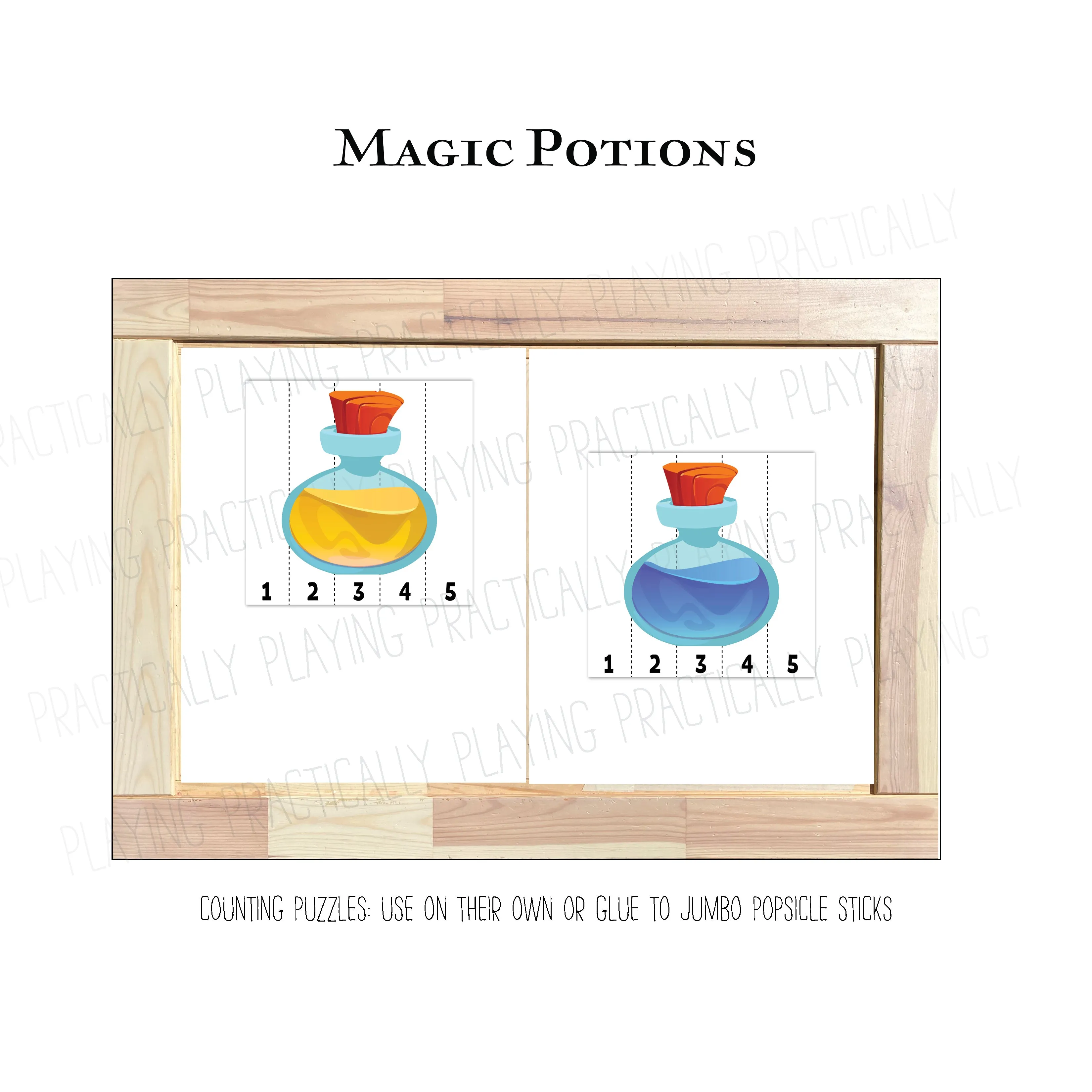 Magic Potions Puzzle and Math Pack: Printable Inserts, Dominos, Puzzles, Loose Parts and More