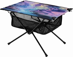 Magical Ink Textures Portable Folding Camping Table, Compact Lightweight Beach Table with Carrying Bag for Outdoor Picnics, BBQs, Camp