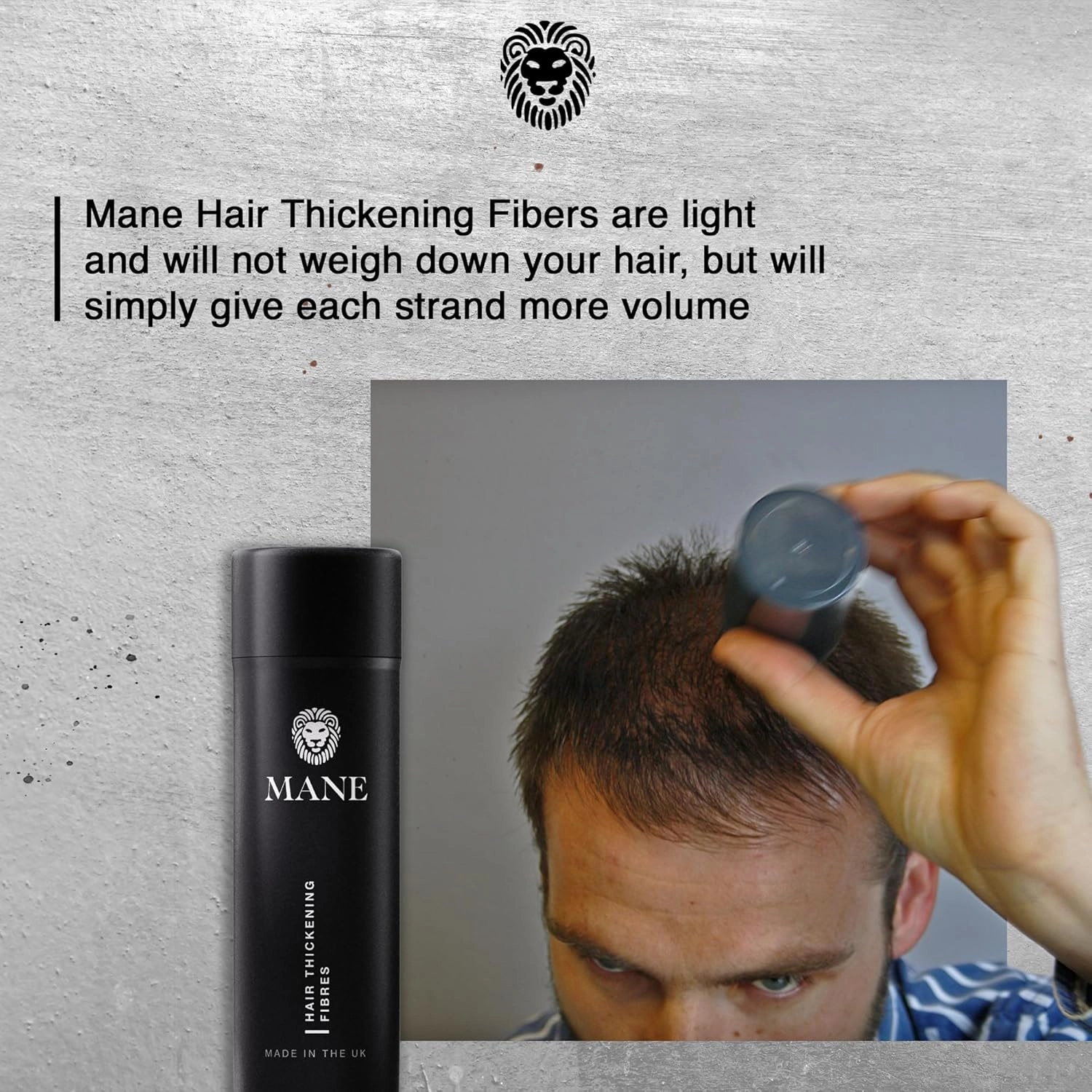 Mane Hair Fibers for Thinning Hair for Women & Men, Hair Thickener, Sprinkle-On Hair Building Fibers, Hair Illusion Hair Fibers Conceal Hair Loss & Bald Spot, Easy Apply, Long Lasting - Ginger