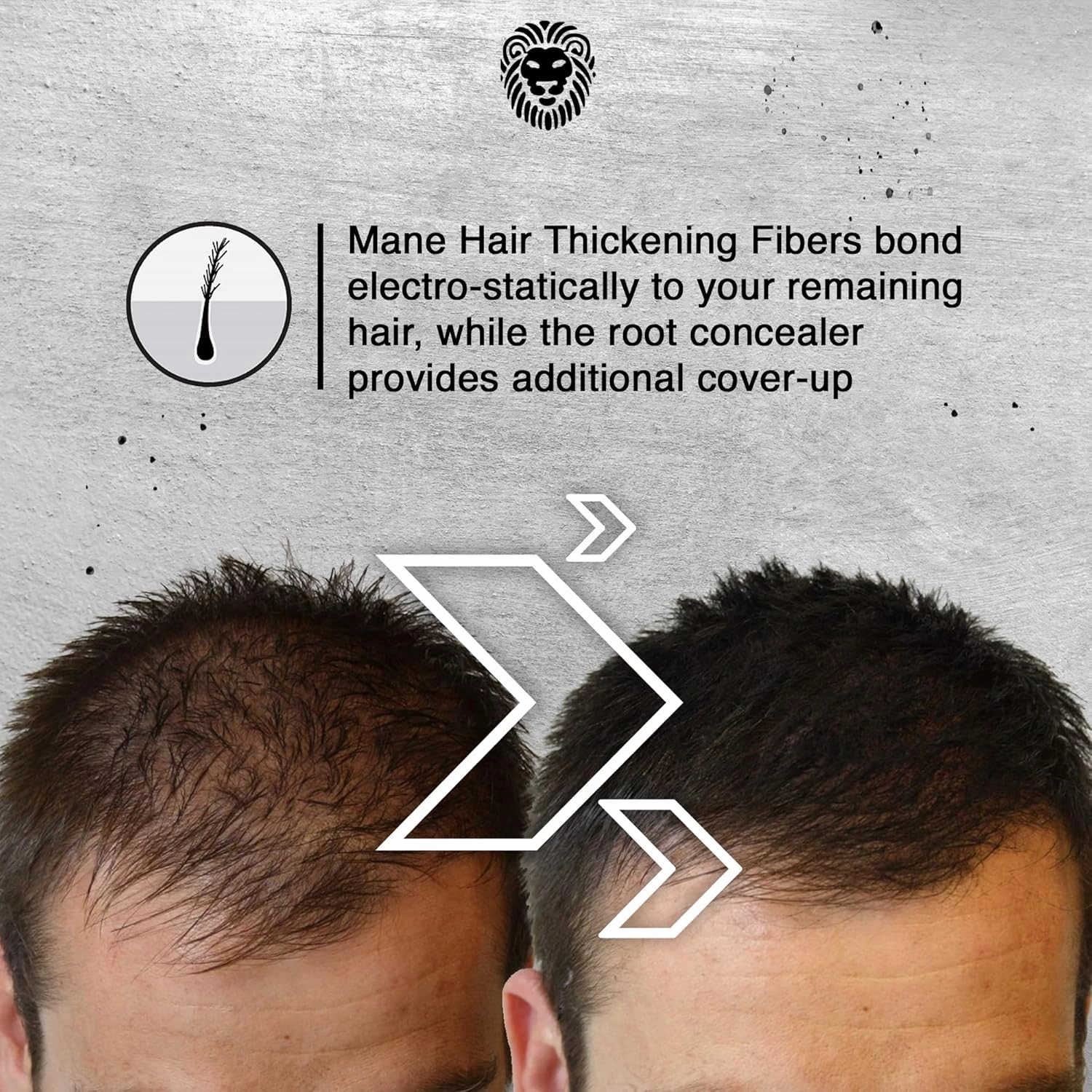 Mane Hair Fibers for Thinning Hair for Women & Men, Hair Thickener, Sprinkle-On Hair Building Fibers, Hair Illusion Hair Fibers Conceal Hair Loss & Bald Spot, Easy Apply, Long Lasting - Ginger