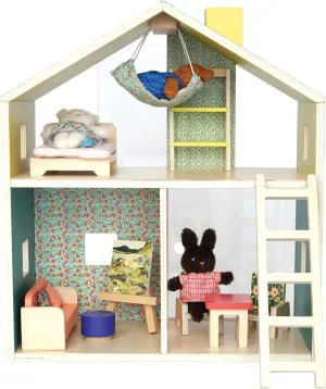 Manhattan Toy Little Nook 19-Piece Wooden Playhouse with Loft for Kids 3   Year Old and Up