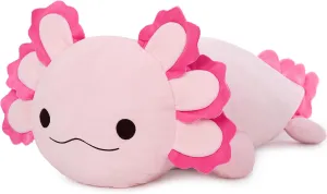 MaoGoLan 47" Giant Axolotl Stuffed Animal,Ultra Soft Salamander Kids Body Pillow Plush,4 Feet Jumbo Throw Pillow Plushie for Axolotl Lover,Home Decor,Gifts