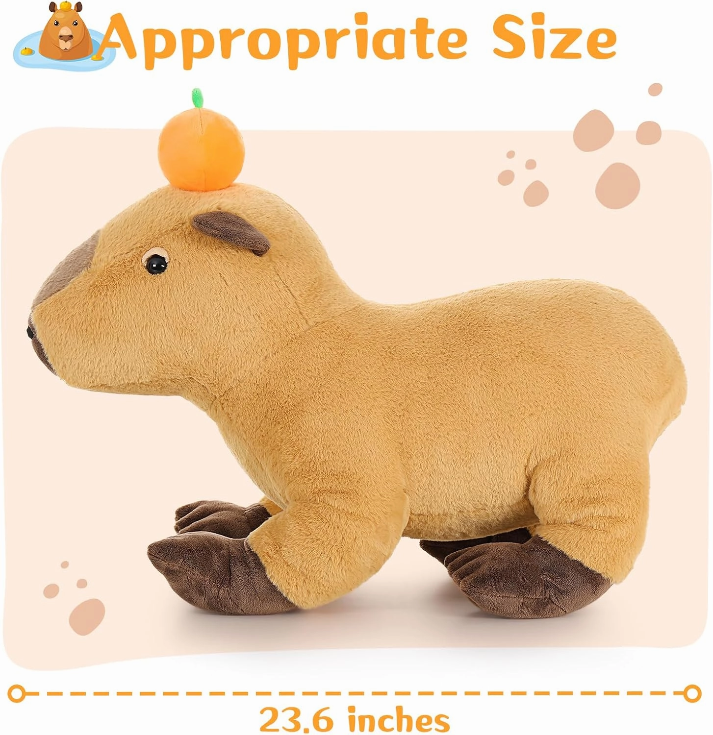 MaoGoLan Big Capybara Plush Toy, 24” Lifelike Large Capybara Stuffed Animal, Realistic Giant Stuffed Capybara Soft Body Hugging Pillow for Boy Girl, Best Gift for Special Day